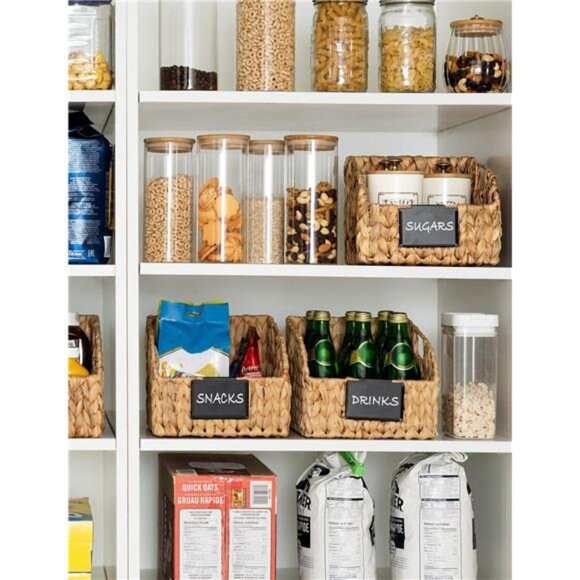 Pantry Baskets for Organizing, Wicker Baskets with Built-in Handles, Handwoven - Picture 5 of 7